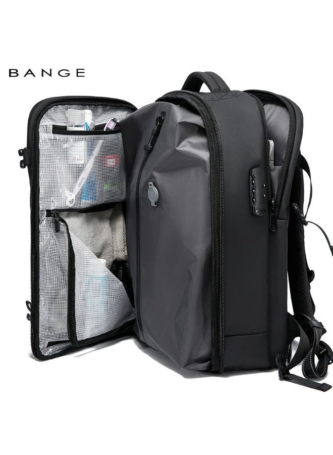 BANGE 7875 Grey Hot Sell New Arrival TSA Lock Waterproof Men Anti Theft Travel air Vacuum sealed Compression Backpack - Image 5